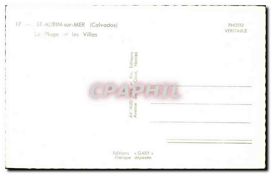CPA St Aubin sur mer La plage et les villas — Verso