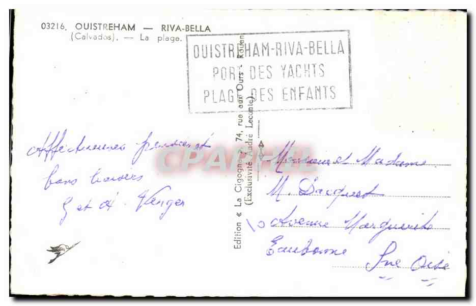 CPA Ouistreham Riva Bella La plage — Rückseite