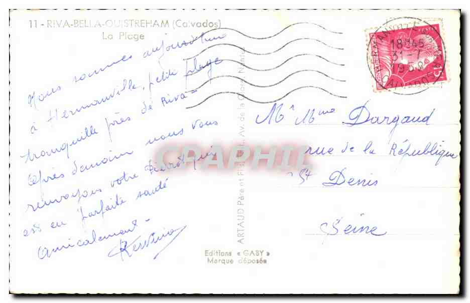 CPSM Riva Bella Ouistreham La plage — Rückseite