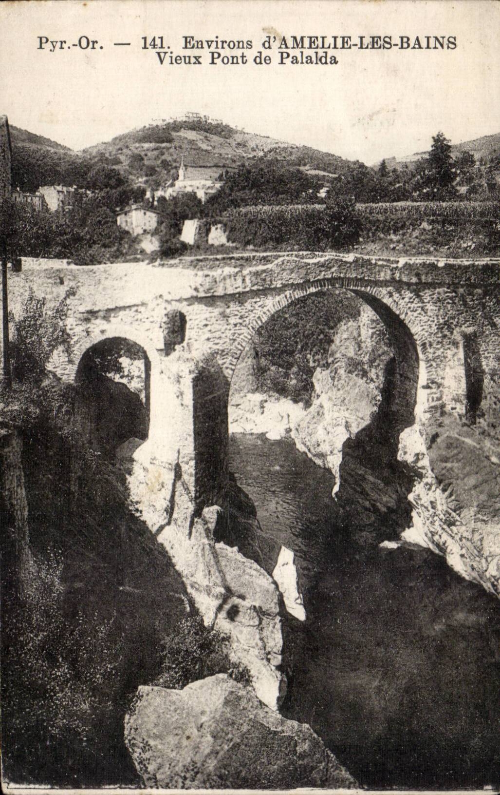 CPA Environs d'Amelie les Bains Vieux pont du Palalda