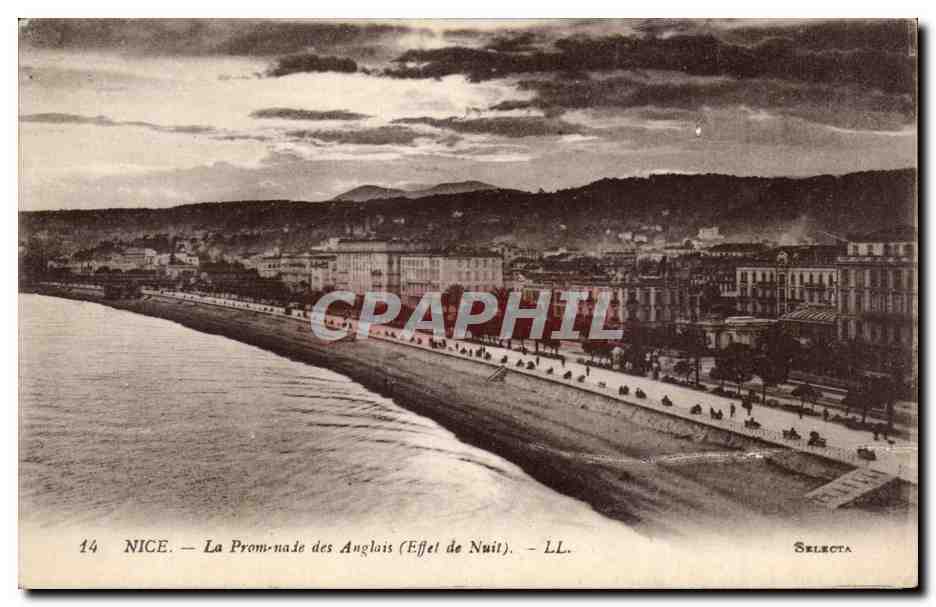 CPA Nice La promenade des anglais (effet de nuit)