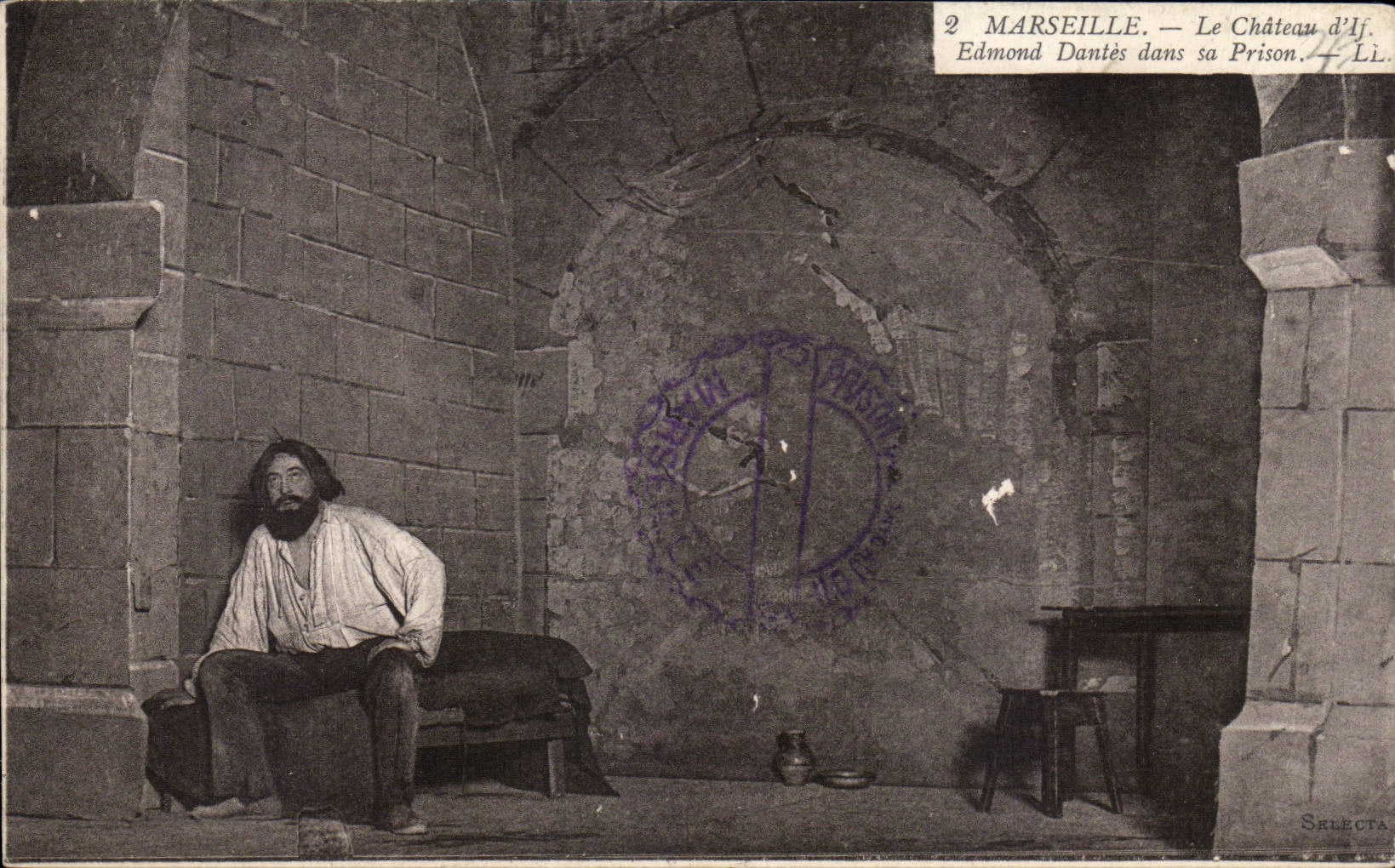 CPA Marseille Le chateau d'if Edmond Dantes dans sa prison
