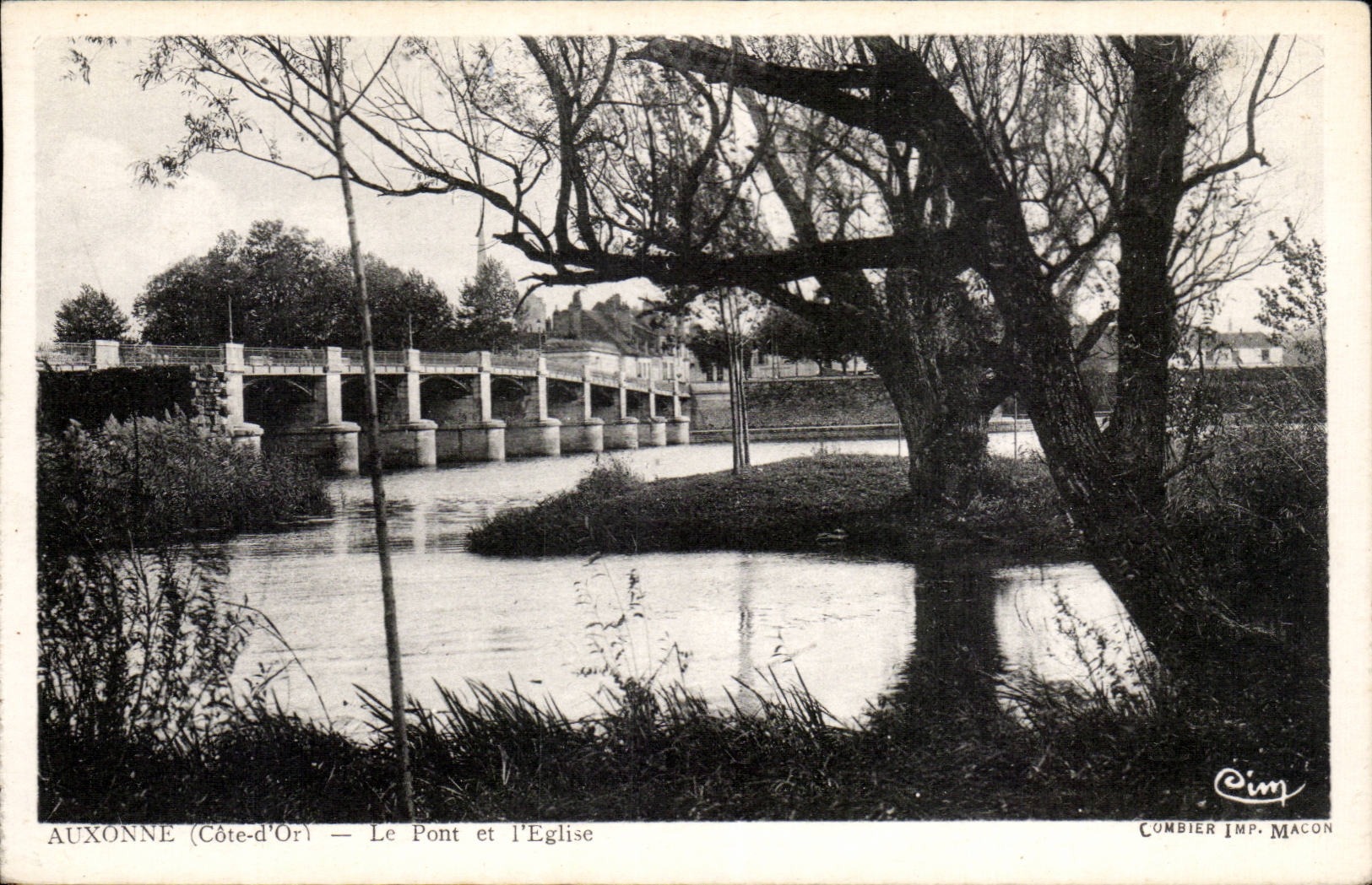 CPA Auxonne Le pont et l'eglise