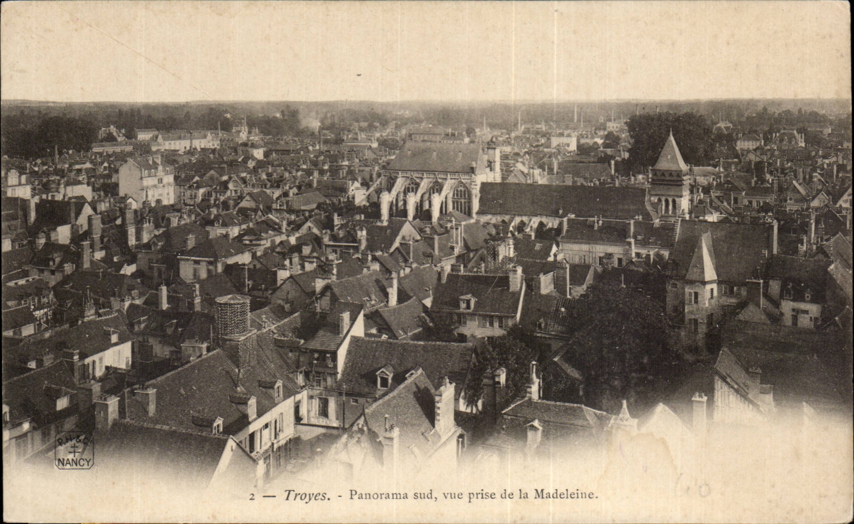 Troyes — Panorama sud, vue prise de la Madeleine — Nancy, n°2