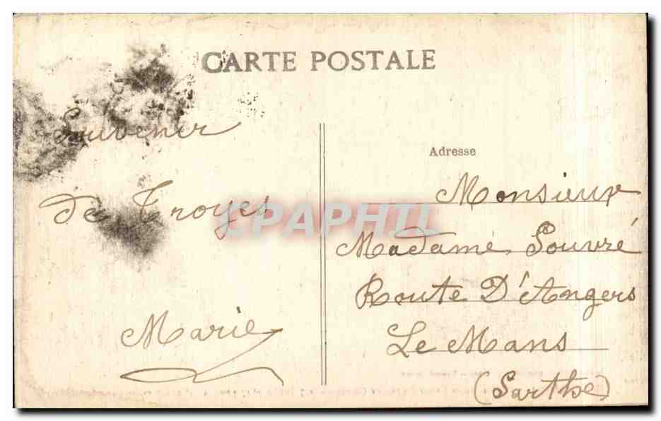 Troyes CPA L'hotel de la Caisse d'Epargne — Verso