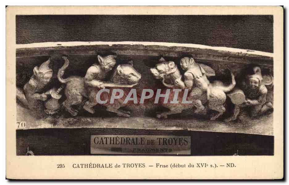 CPA Troyes Cathedrale Frise