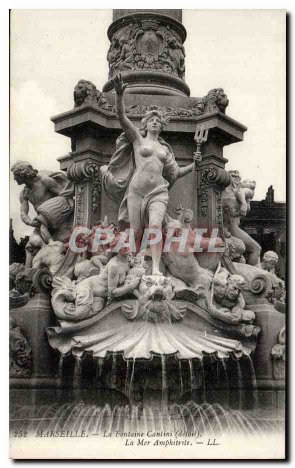 CPA Marseille la fontaine Cantini La mer Amphitrite