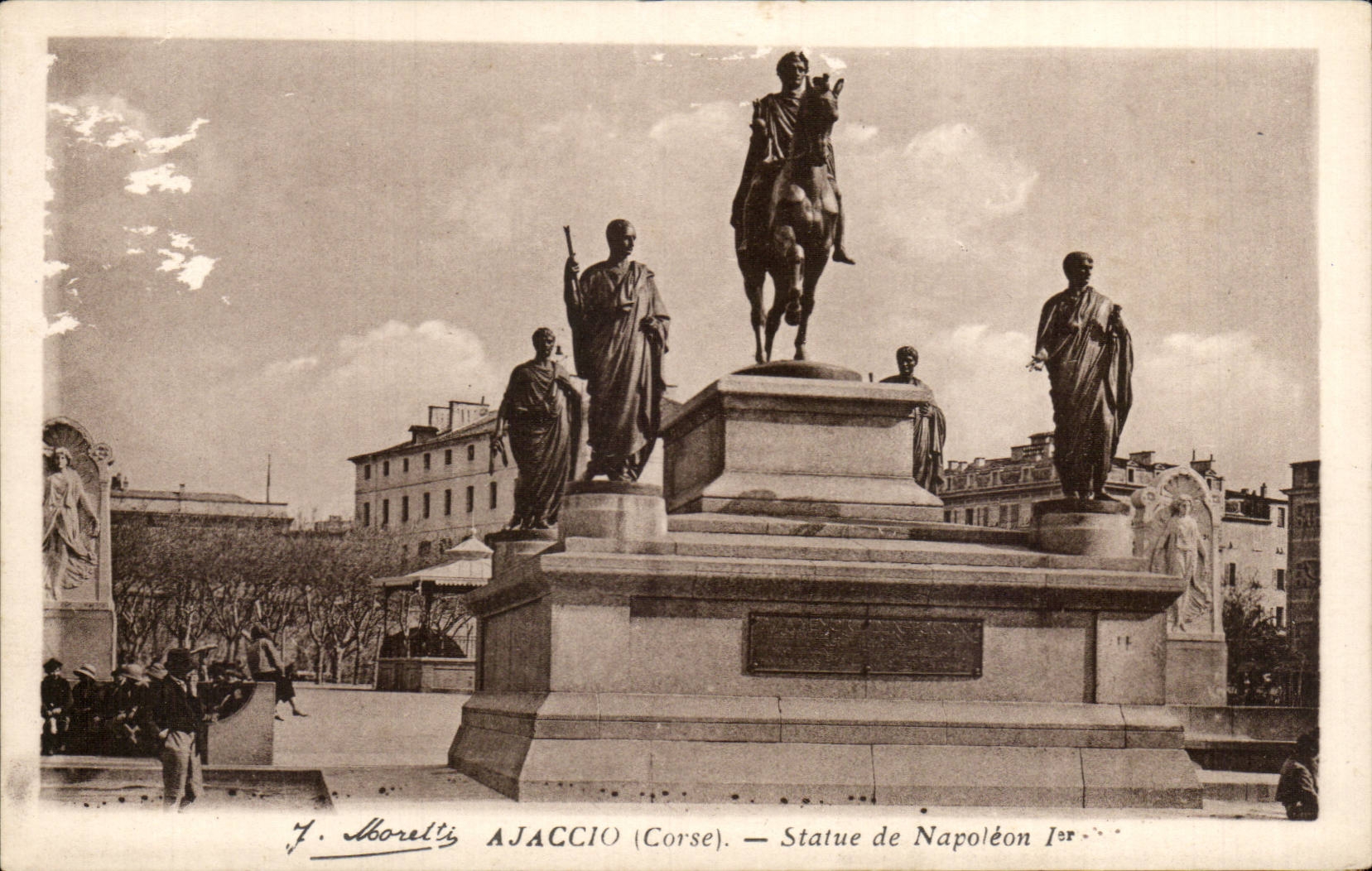 Antike Ansichtskarte Ajaccio Korsika Korsika Statue Napoleons I.