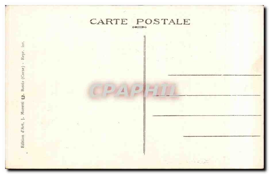 Antike Ansichtskarte Ajaccio Korsika Korsika Statue Napoleons I. — Rückseite