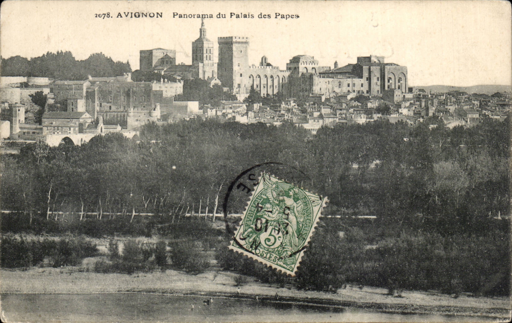 CPA Avignon Panorama du palais des papes