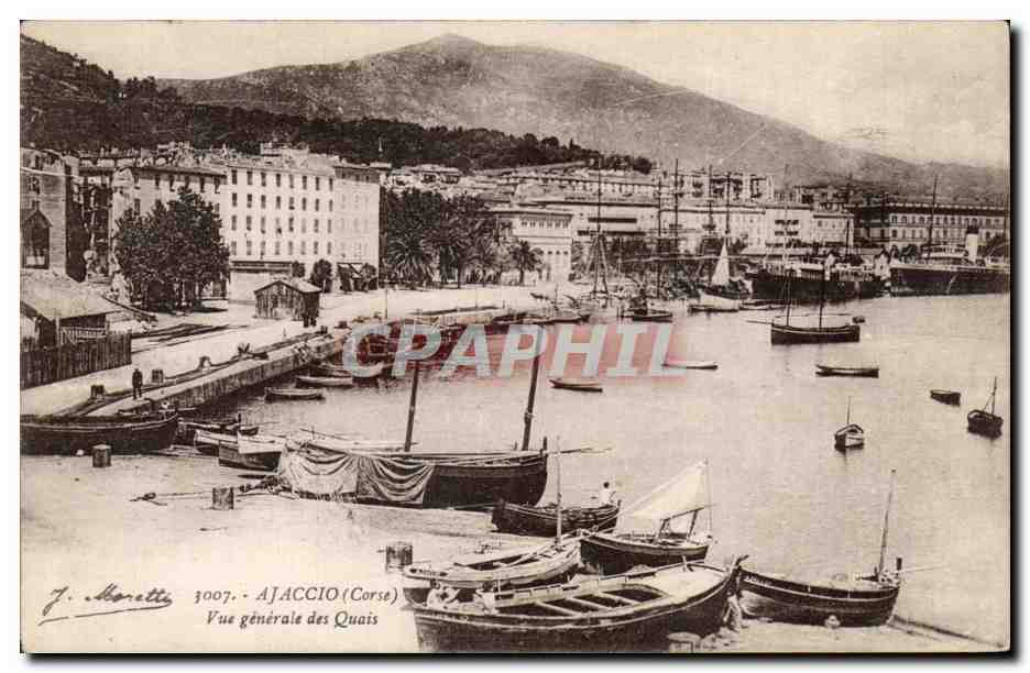 CPA Ajaccion Vue generale des quais Corse Corsica