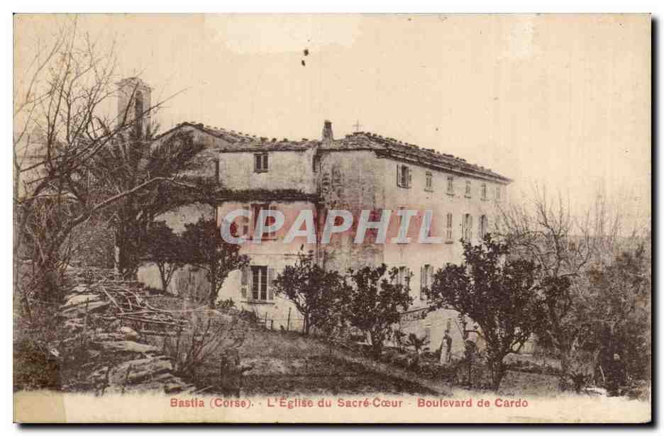 CPA Bastia L'eglise du sacre coeur Boulevard de Cardo Corse Corsica