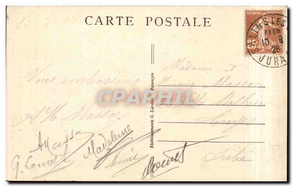 Le Verneau — Environs de Salins-les-Bains — C.I.B. n°1261 — Verso