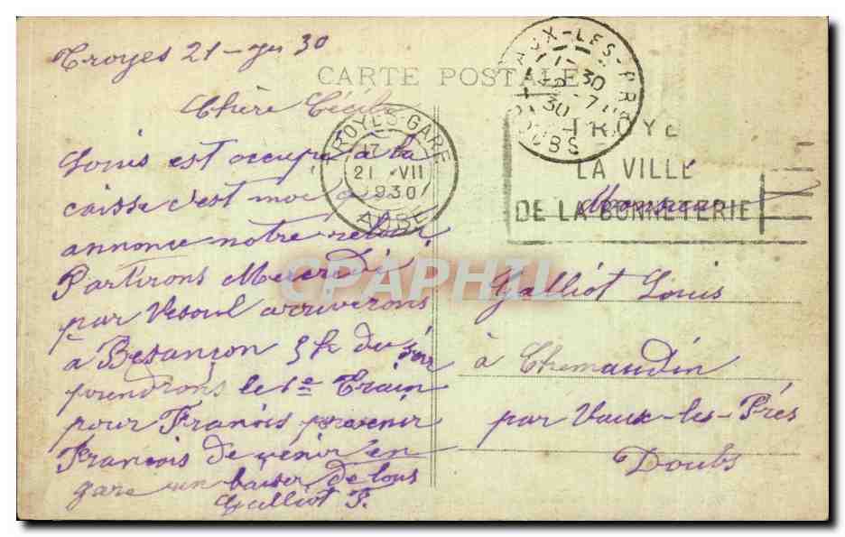 Troyes (Aube) - Vue générale (Nord)(9) — Ob. Grandelisier, phot. - Édit. Breyot - lith. d'art — Achterkant