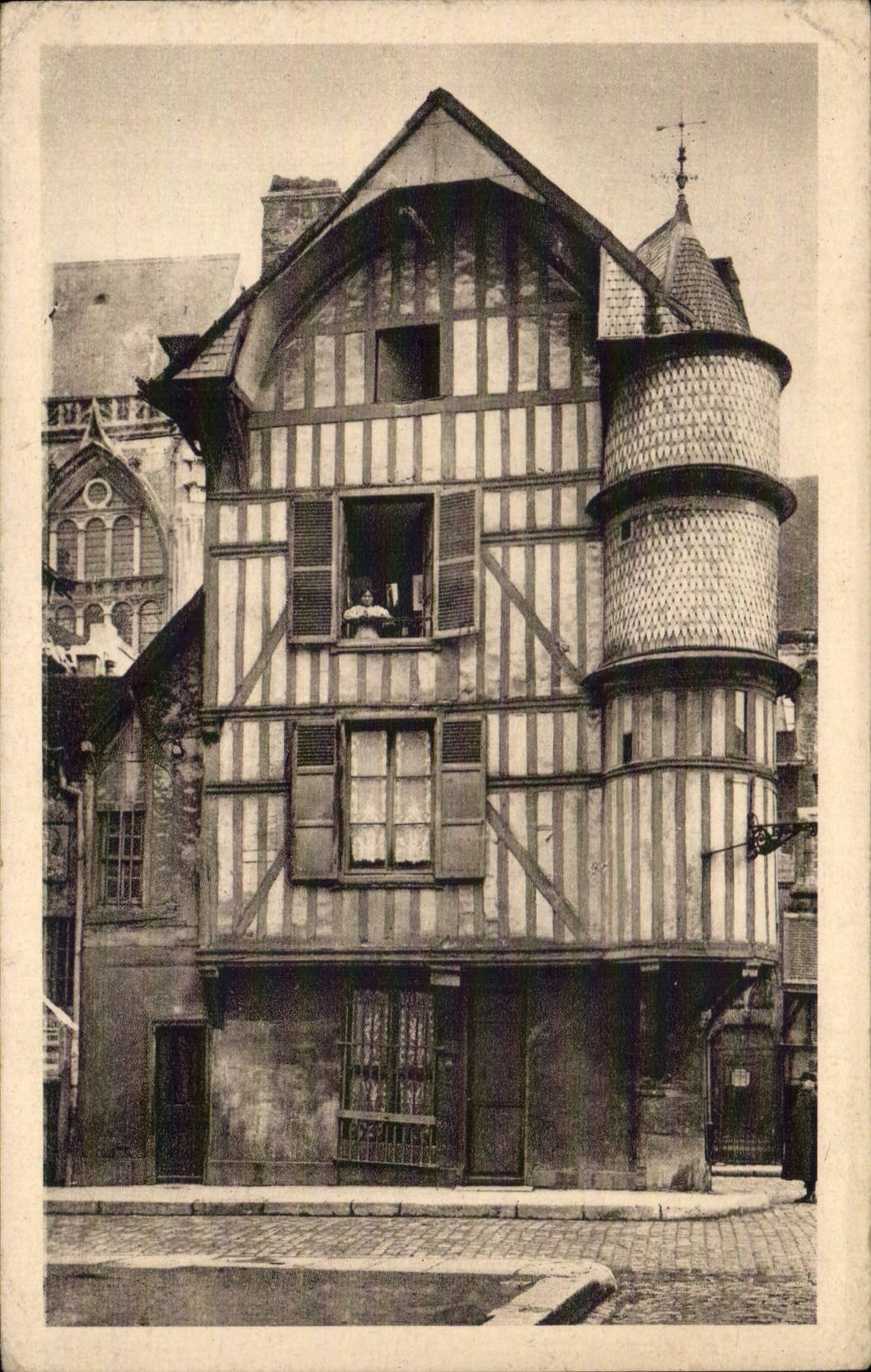 Troyes CPA Rue Champeaux La tourelle de l'orfevre