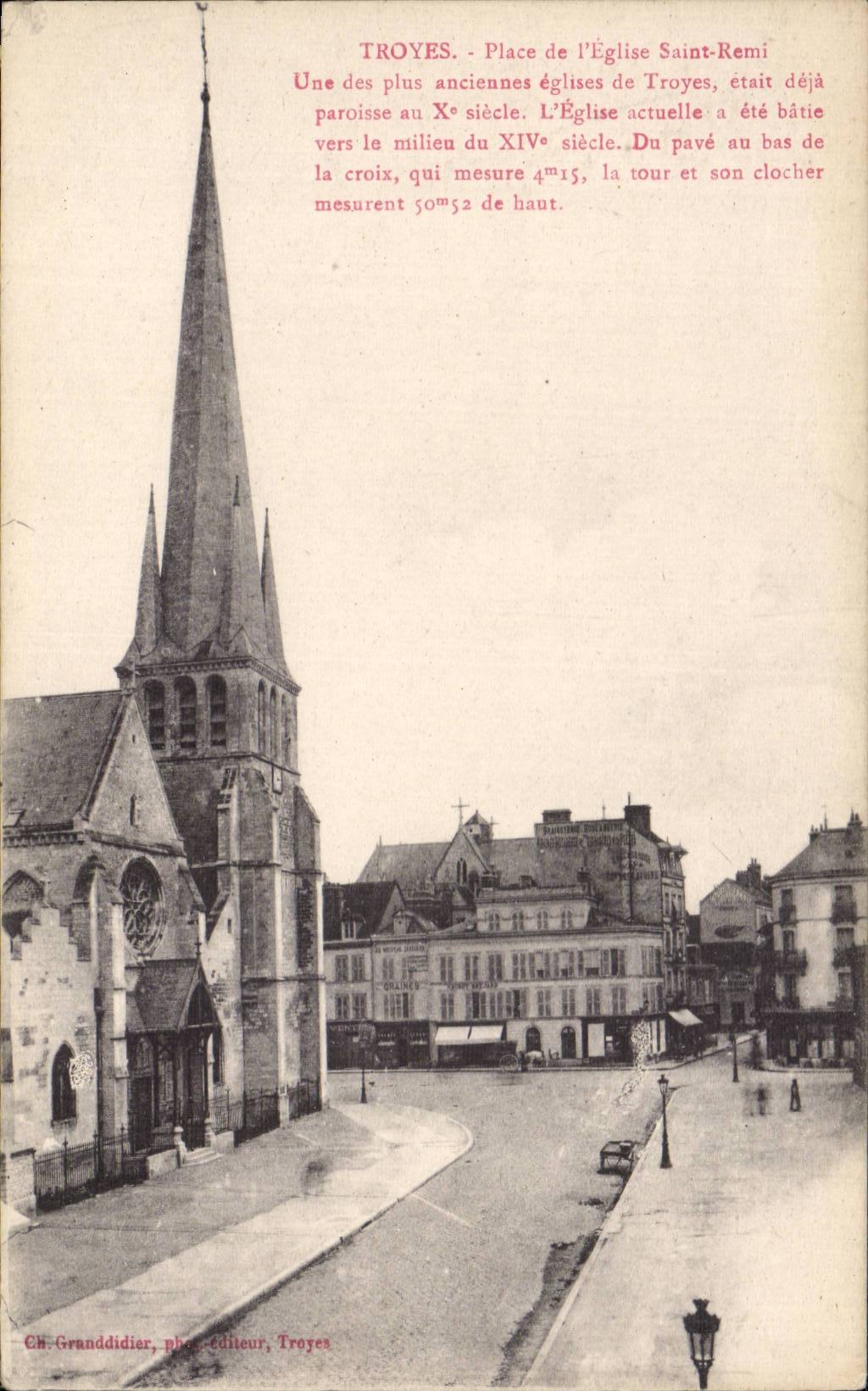 Troyes CPA Place de l'eglise Saint Remi