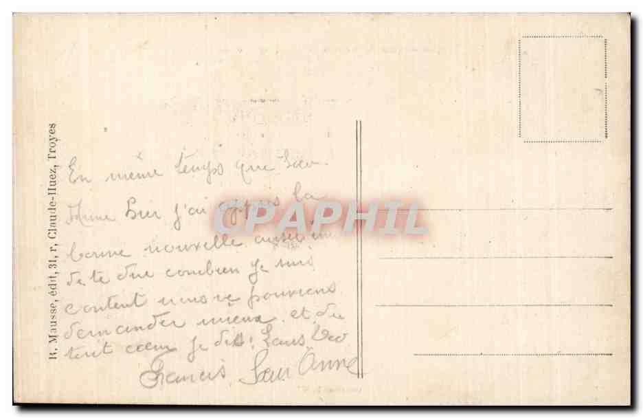 Treyves — Quai des Comtes de Champagne et de Dampierre — Collection T. G. — Rückseite