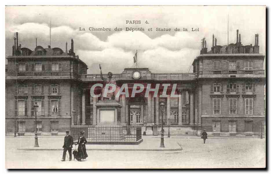 Paris CPA Chambre des deputes et statue de la loie