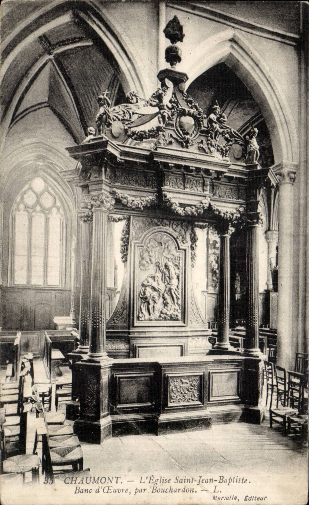 Chaumont — L'Église Saint-Jean-Baptiste. Banc d'Œuvre par Bouchardon — Marielle, Éditeur