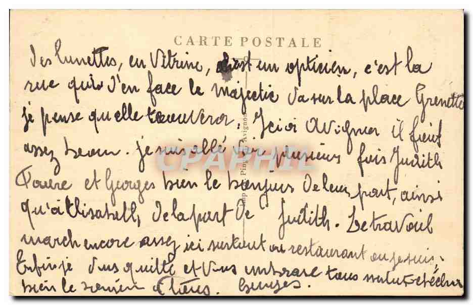 CPA Avignon Le pont St Benezet — Verso