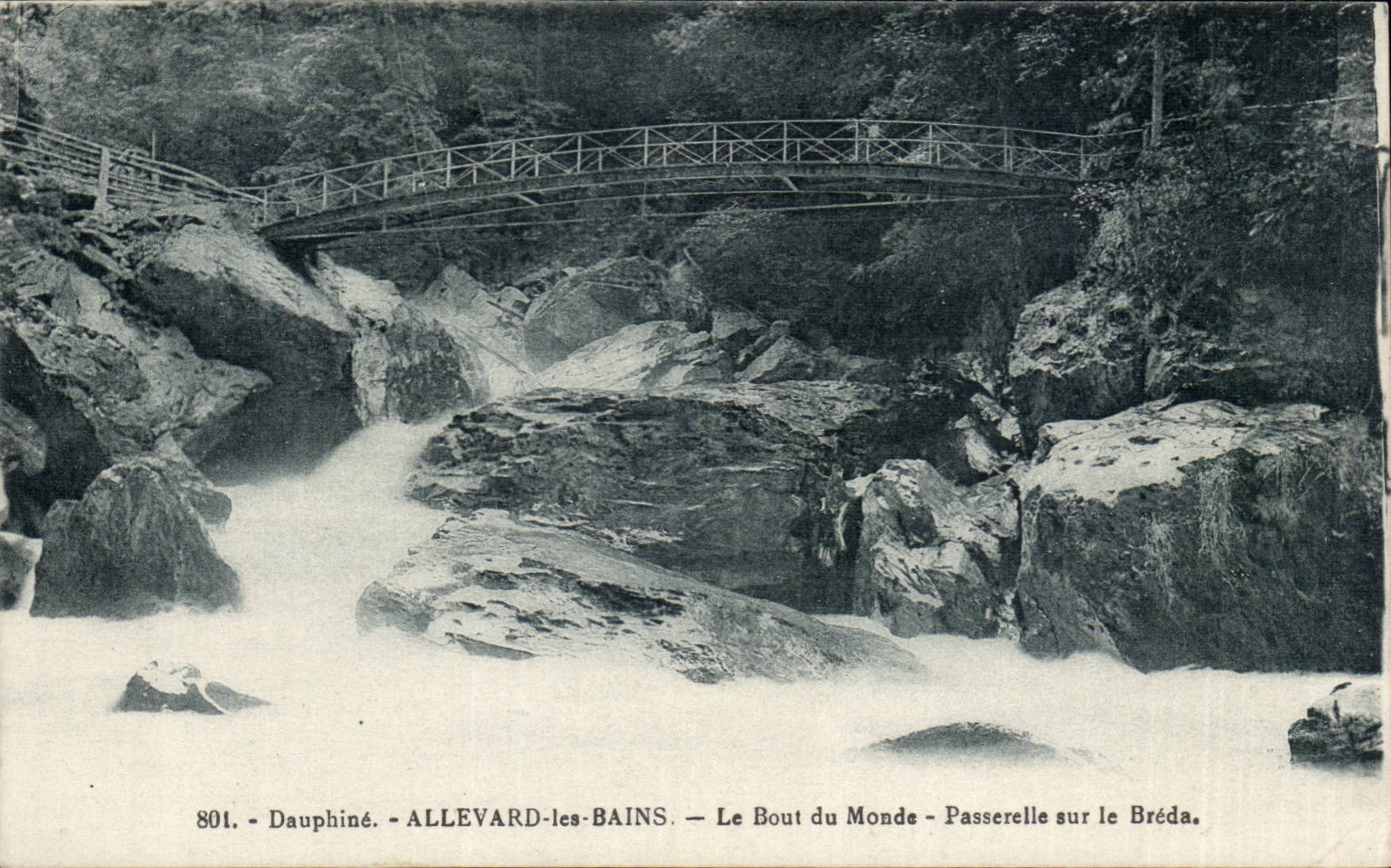 CPA Allevard les Bains Le bout du monde Passerelle sur le Breda
