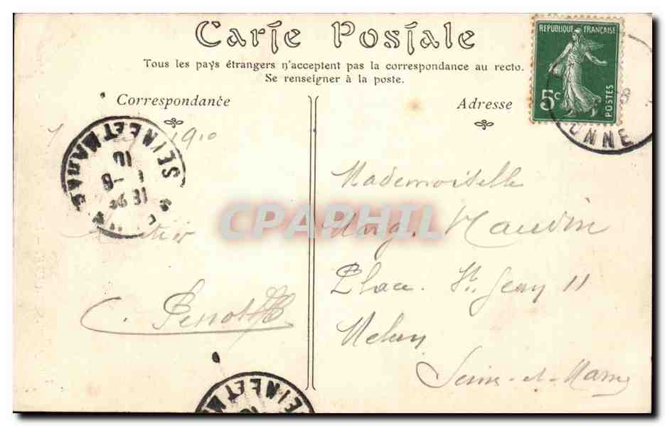 CPA Arcy sur Cure Les grottes La salle Sainte marguerite — Verso