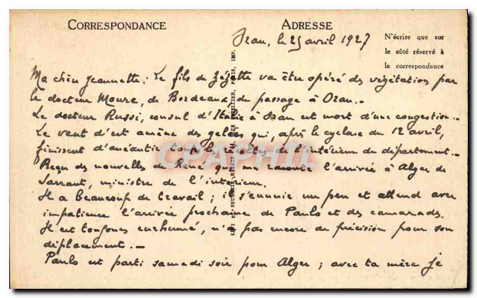 Avignon CPA Le pont de Villeneuve et le palais des papes — Verso