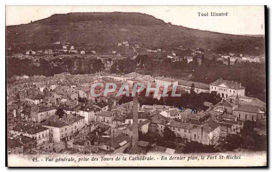 Toul — Vue générale prise des Tours de la Cathédrale — Éditeur Muller, n°45