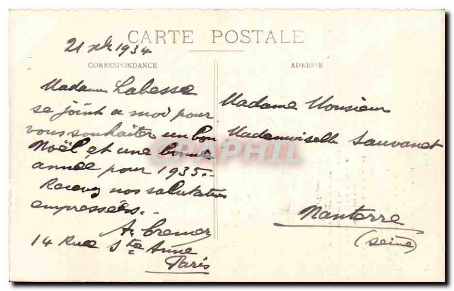 CPA Dijon Horloge de Jacquemart — Rückseite