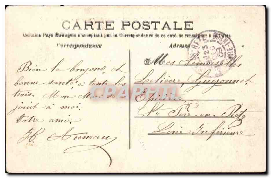 CPA St GErmain en Laye La caisse d'epargne Place Lamant — Verso