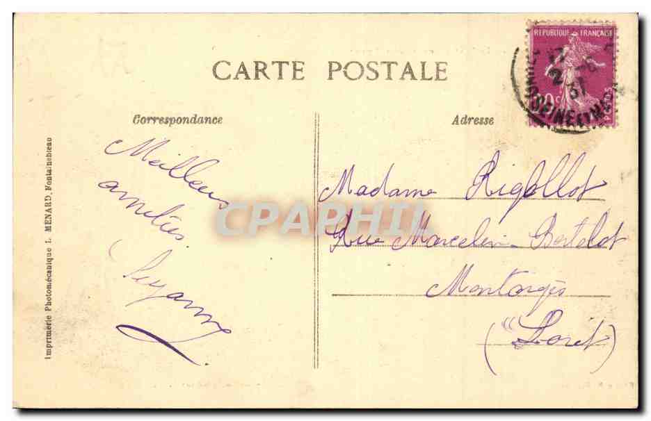 CPA Montereau Le pont d'Yonne cote amont Lavandiere — Rückseite