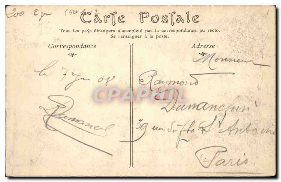 CPA Moret Les remparts et le pont — Rückseite