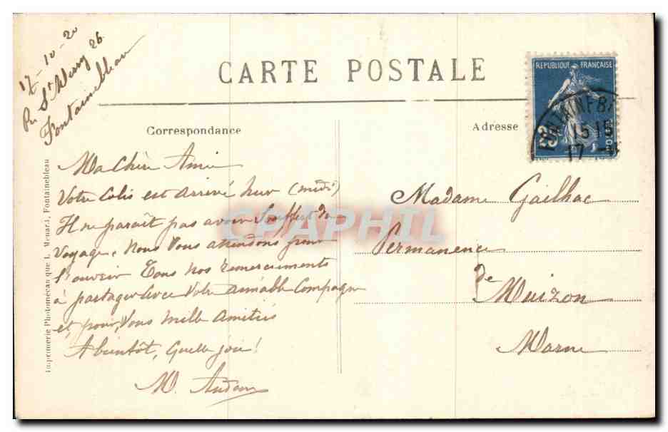 Forêt de Fontainebleau — La Croix du Grand-Veneur (Route de Paris) — Collection Artistique L. M. — Reverso