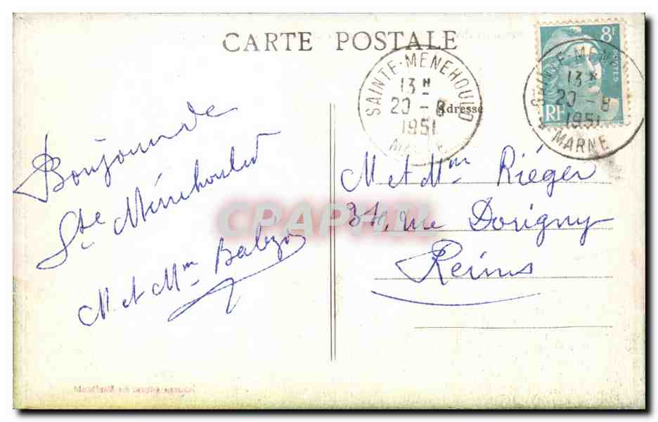 CPA Valmy Monument eleve a Kellermann vainqueur des armees prusiennes en 1792 — Rückseite