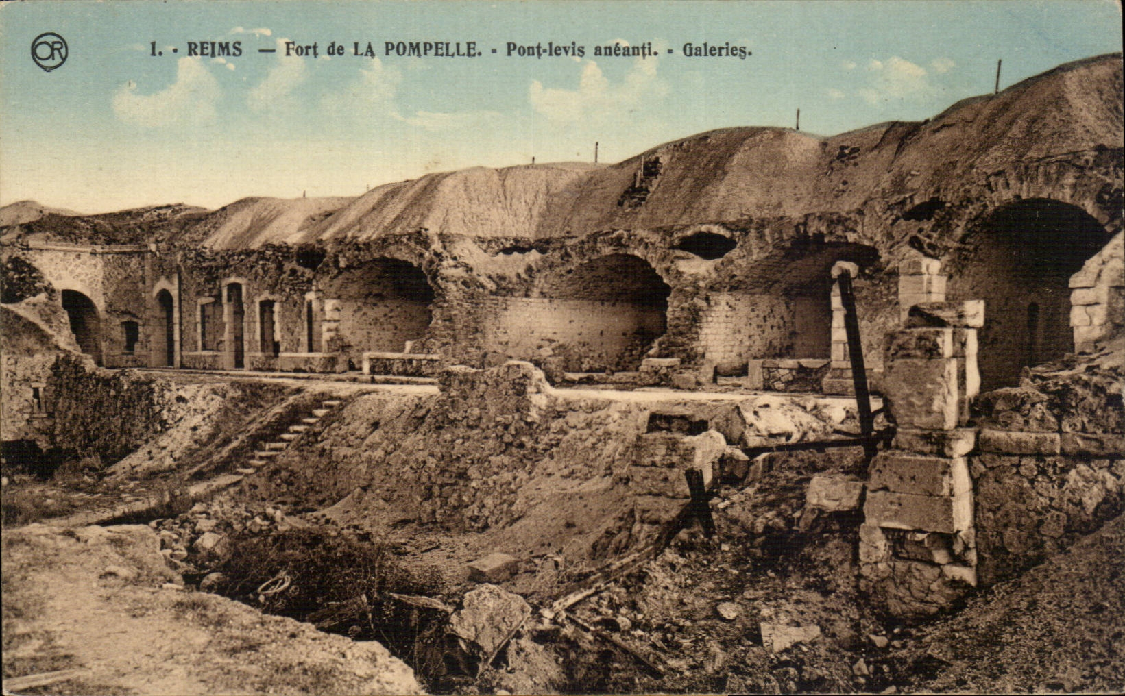 Reims CPA Fort de la Pompelle Pont levis aneanti Galeries
