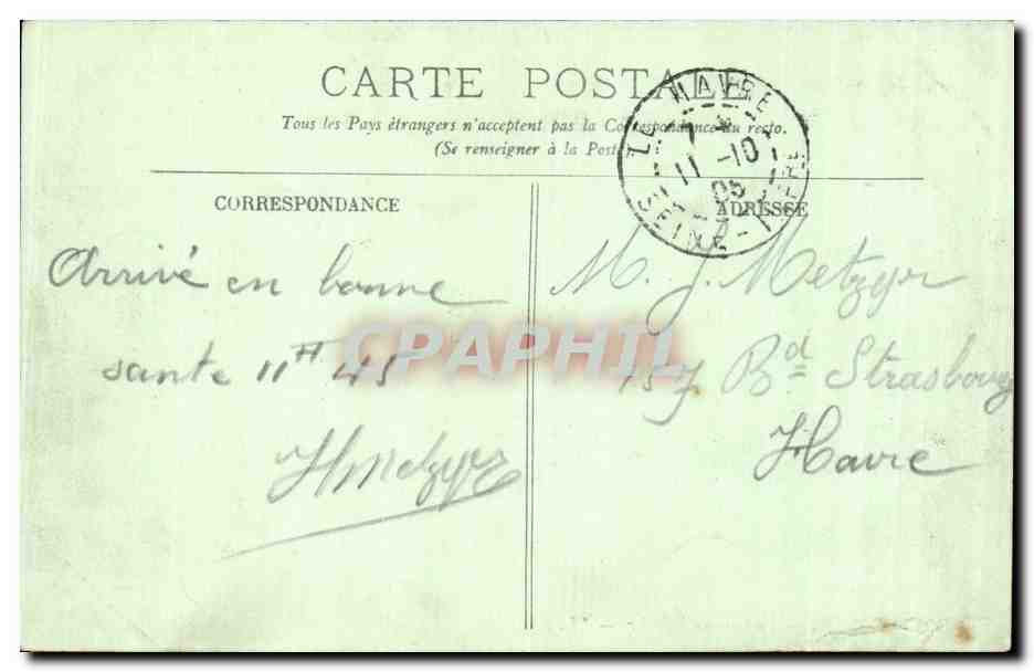 CPA Rouen La caserne Pelissier — Rückseite