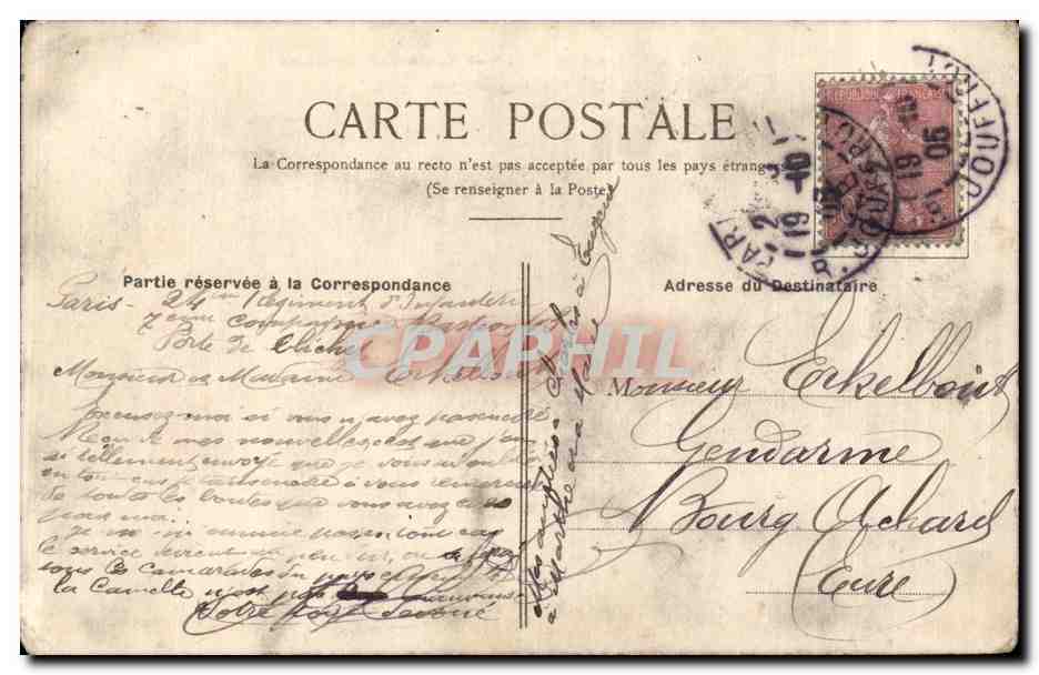 CPA Paris Boulevard Bessieres — Rückseite