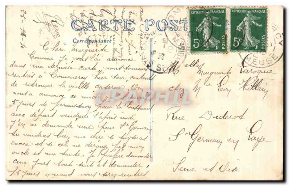 Nancy — Barracks of the 79th Infantry Regiment, located on rue du Sergent-Blandan — Publisher: R. Godefroy, Nancy — Back