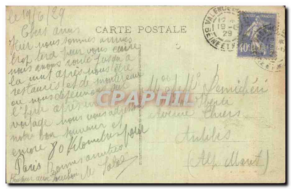 CPA Montereau Le confluent et les hauteurs de Surville — Rückseite