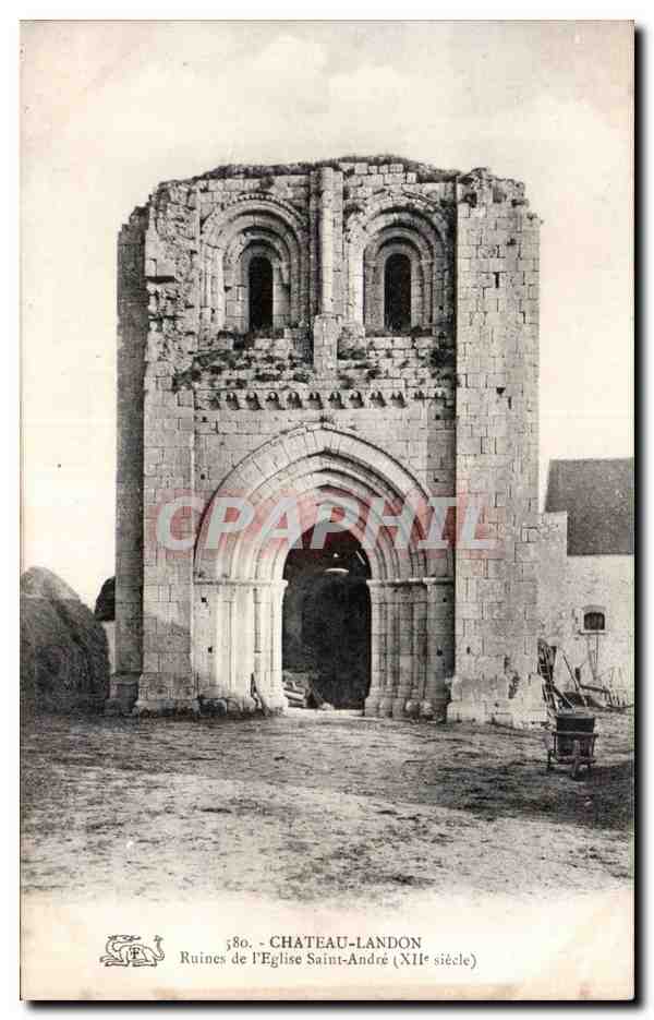 CPA Chateau Landon Ruines de l'eglise Ssaint Andre