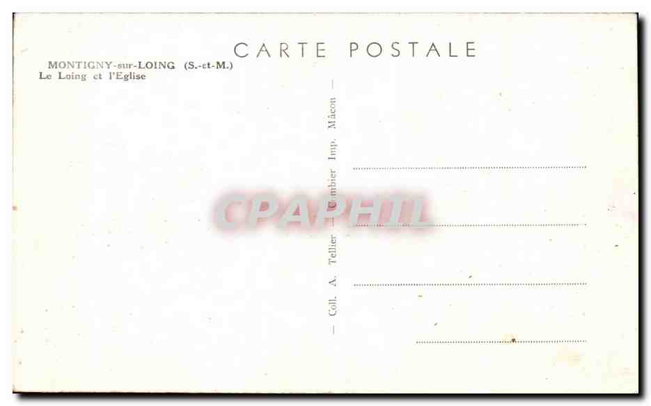 CPA Montigny sur Loing Le Loing et l'eglise — Rückseite