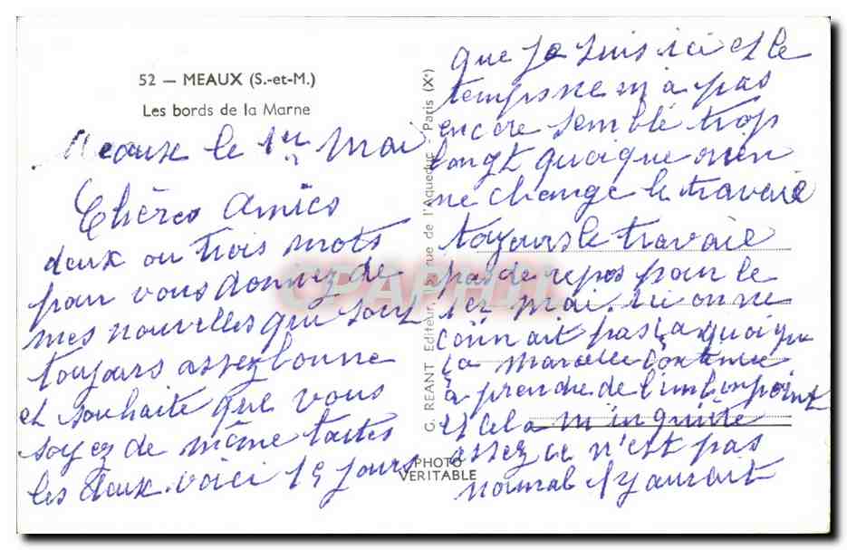 CPA Meaux Les bords de la Marne — Verso
