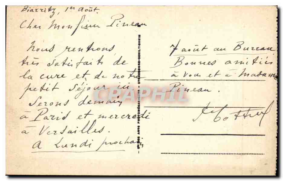 Biarritz — Les Bains et le Port-Vieux — Éditeur : A.P.A. n°30 — Rückseite