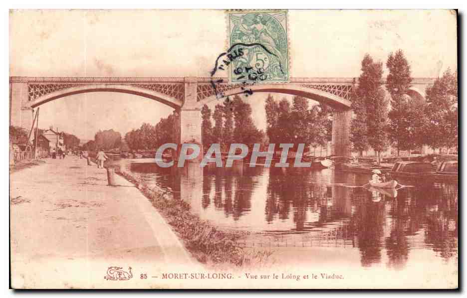 Moret sur Loing CPA Vue sur le Loing et le viaduc