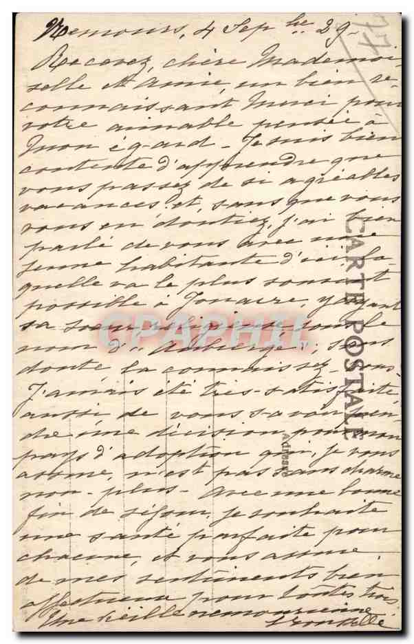 Nemours — Le Loing au-dessus du Perlhuis du Montigagnant — H. D. Nemours — Reverso