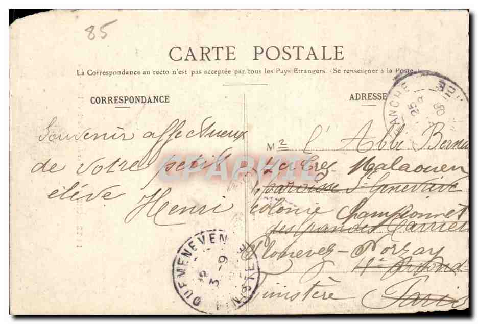 CPA La Tranche sur Mer Foret Homme sur un cheval  — Back