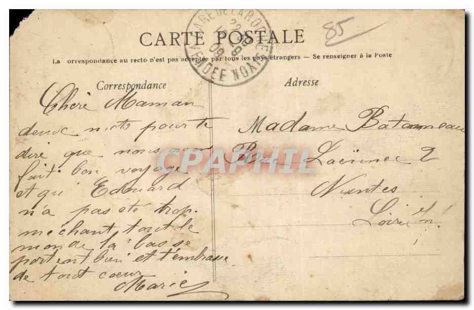 CPA Foret de Mervent Le moulin de Gand — Back