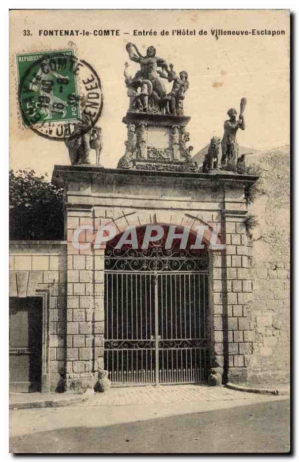 CPA Fontenay le Comte Entree du hotel de Villeneuve Esclapon
