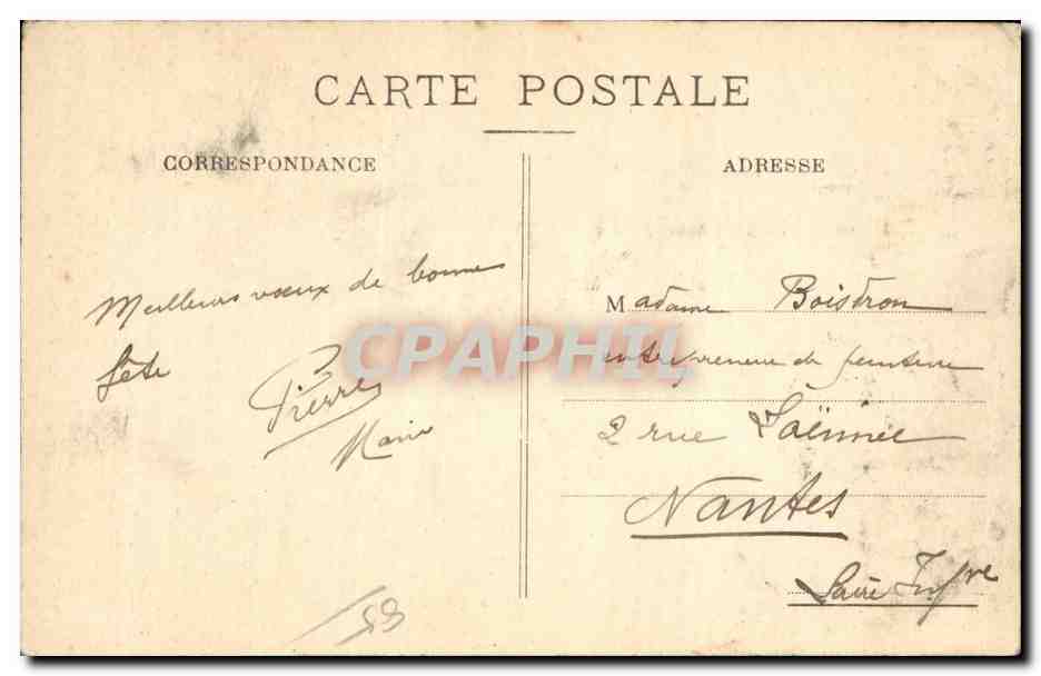 CPA Fontenay le Comte Entree du hotel de Villeneuve Esclapon — Back