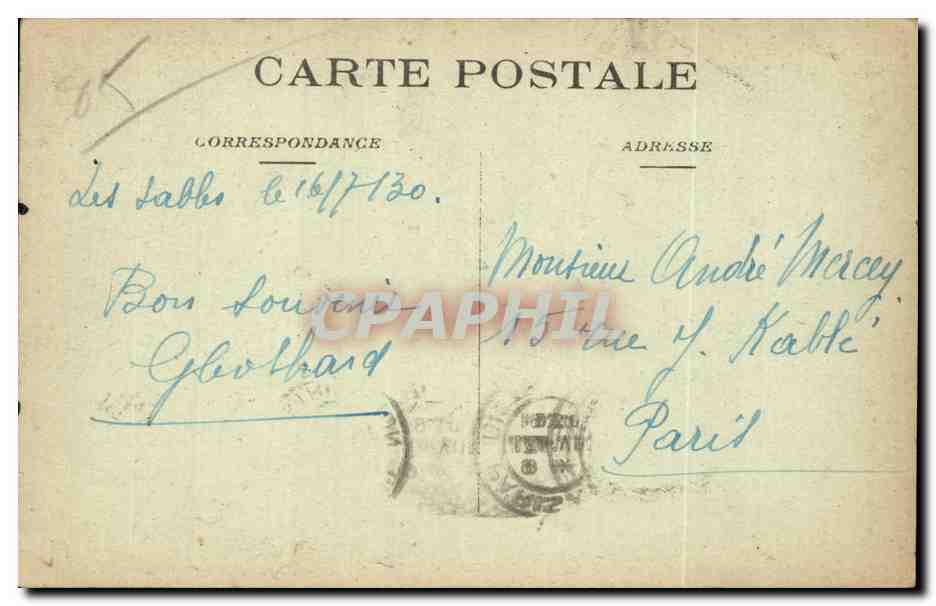 Les Sables-d'Olonne — Immer freundlich das schöne Mädchen — hulutypin Vassellier, n°36 — Rückseite